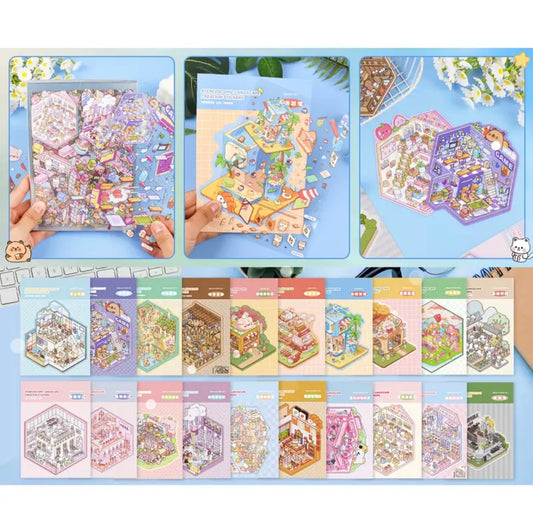 📘 3Dシールアート - コラージュシーン20種