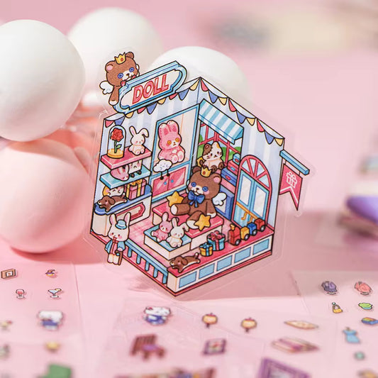 ✨ 3Dシールアート - 12シーンノート(中級編)ミニ版