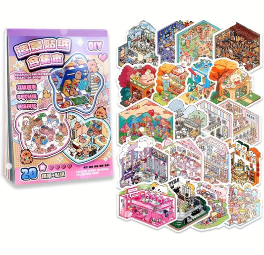 📘 3Dシールアート - コラージュシーン20種